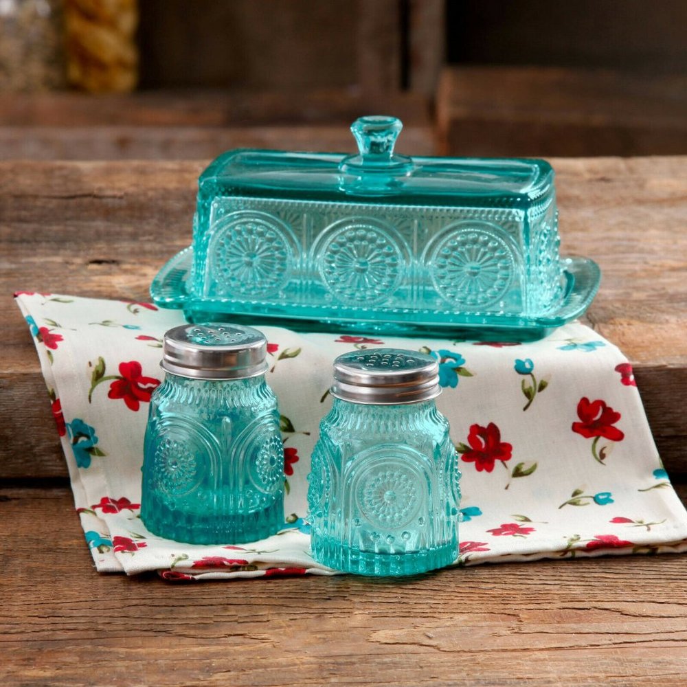 Pioneer Woman Adeline Butter Dish & Salt & Pepper